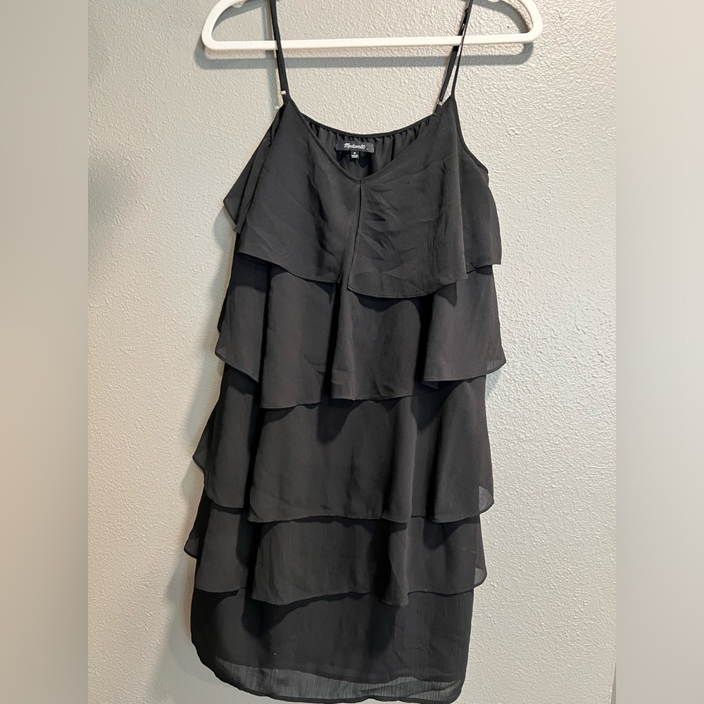 Madewell Ruffle Tier Cami Dress in
Black - Picture 9 of 11